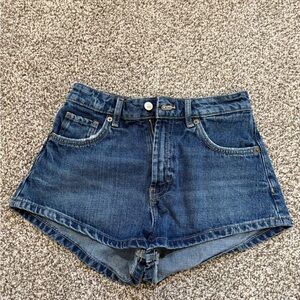 Zara Dark Blue Jean Shorts